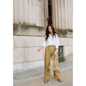 Natalie Busby Wherever Wide Leg Lyocell Linen Meadow Size XS